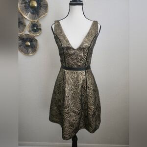 nha khanh Gold Metallic Gabriela Dress Sz 0